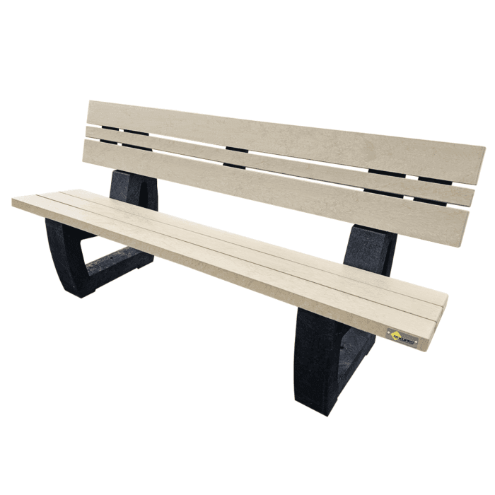 Beige parkbank met Rugleuning 180cm