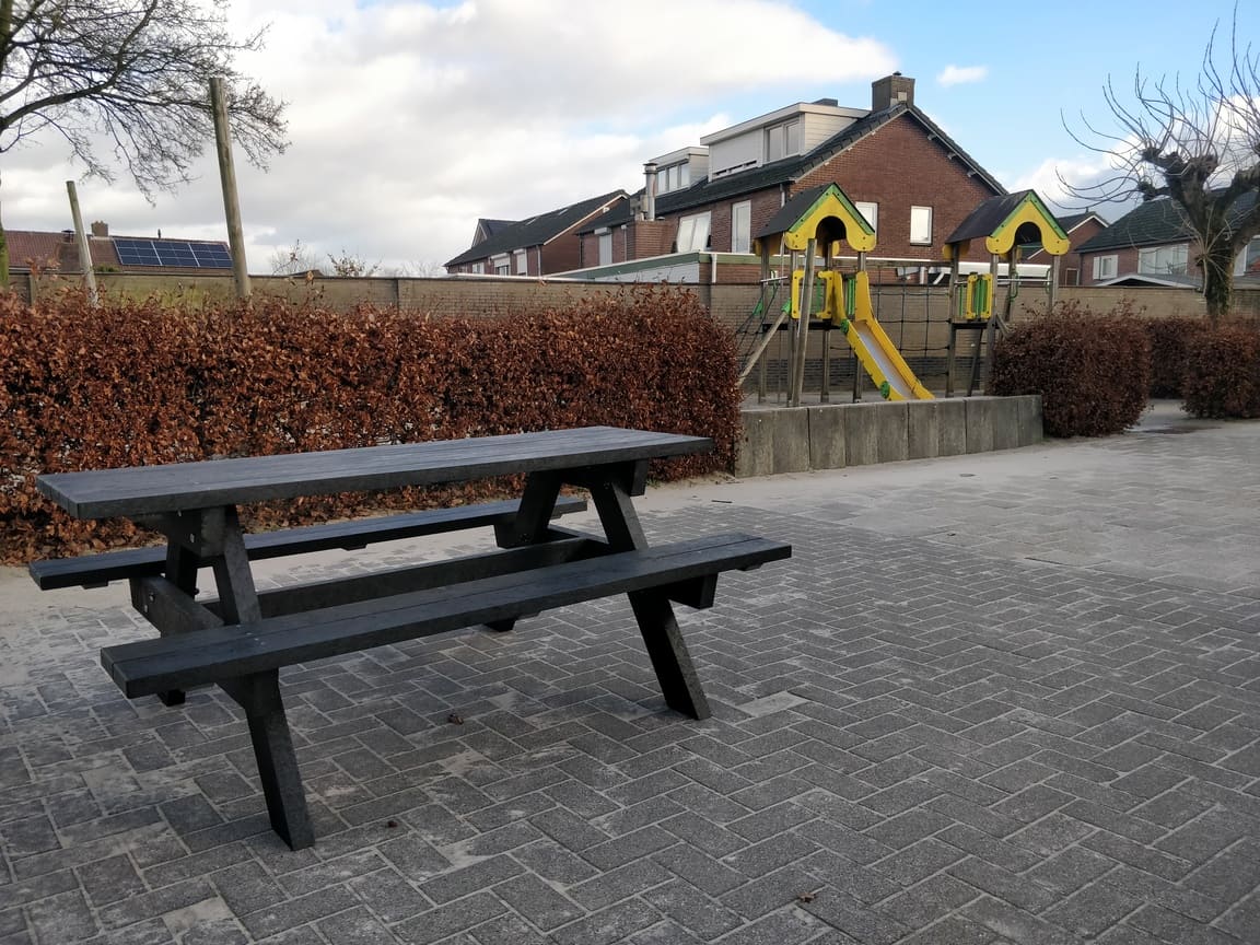 School picknicktafel zwart